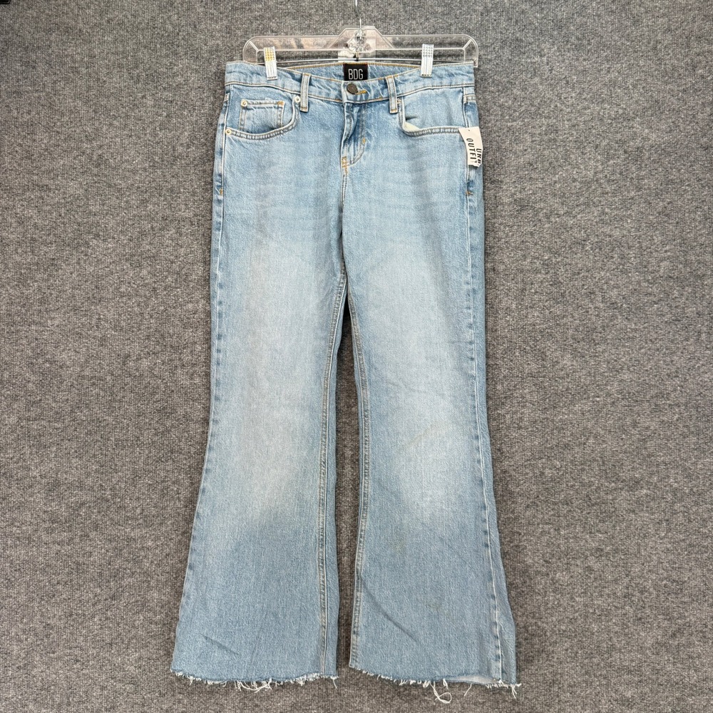 BDG Flare Jeans Women 28 Blue Raw Hem Urban Outfitters‎ High Rise Denim NEW